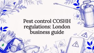 Decorative pest control title card illustration