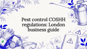 Decorative pest control title card illustration