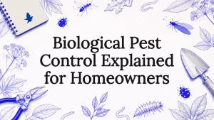 Decorative title card illustration for biological pest control