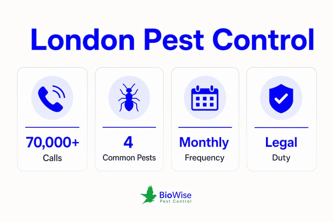 Infographic showing key London pest control statistics