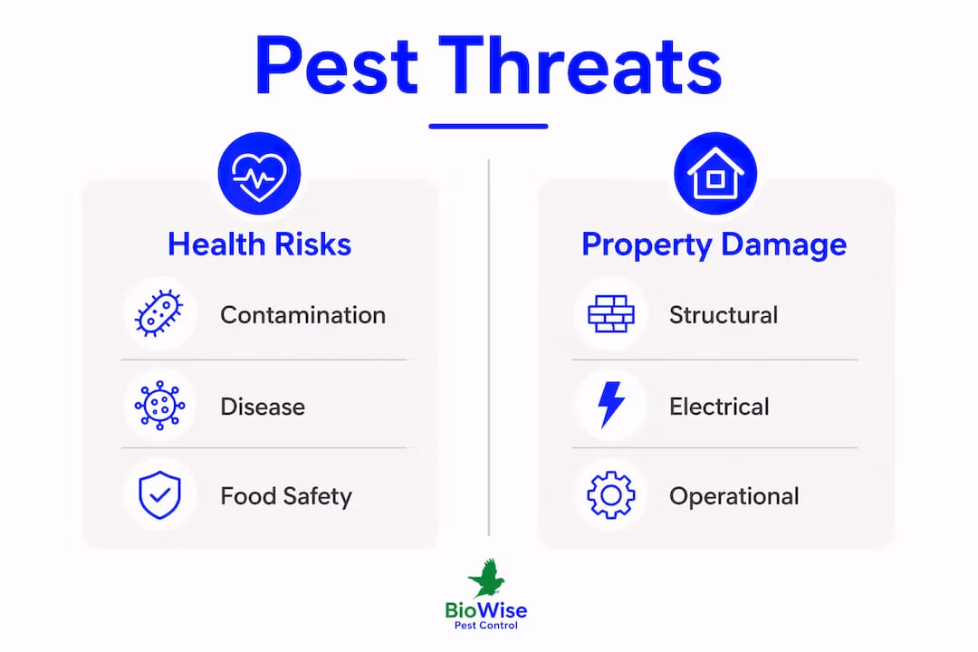 Infographic showing pest threat categories and risks