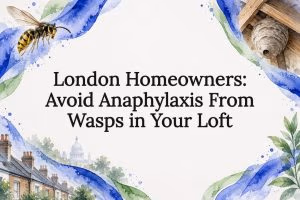 Decorative wasp safety article title card