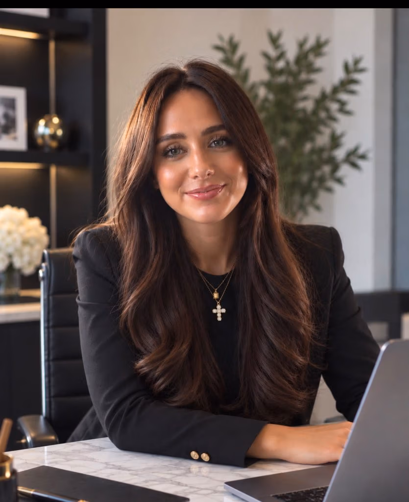 BioWise office team member at her desk in the London office