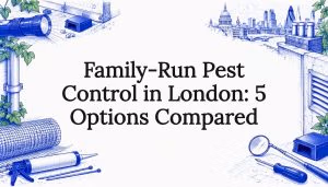 Pest control tools frame a clear title area