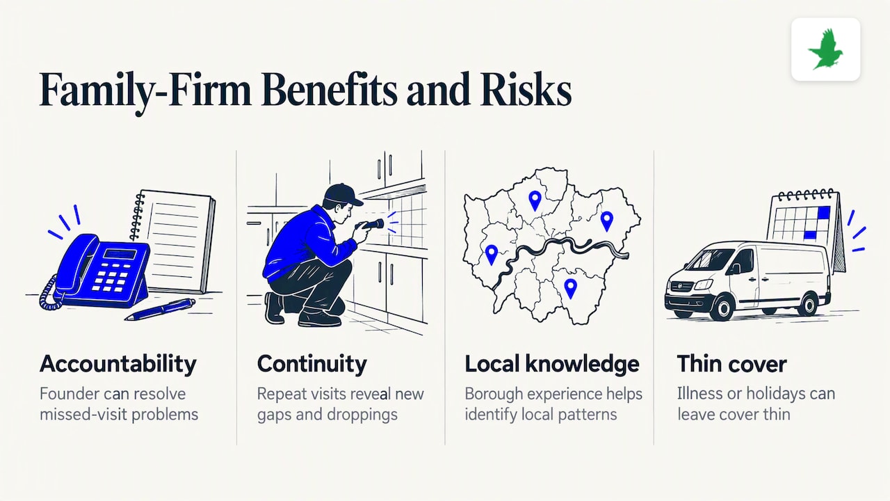 Why a family-run firm suits London businesses — overview diagram