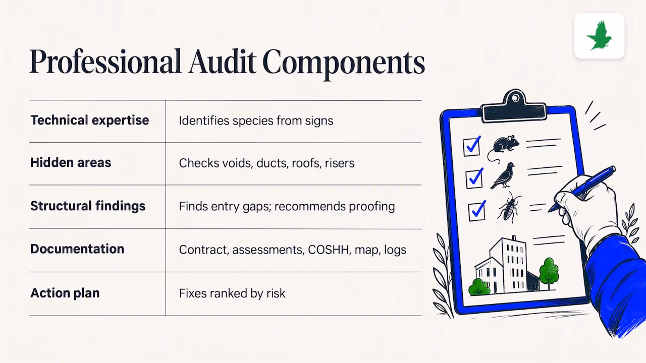 Five components of a professional pest audit